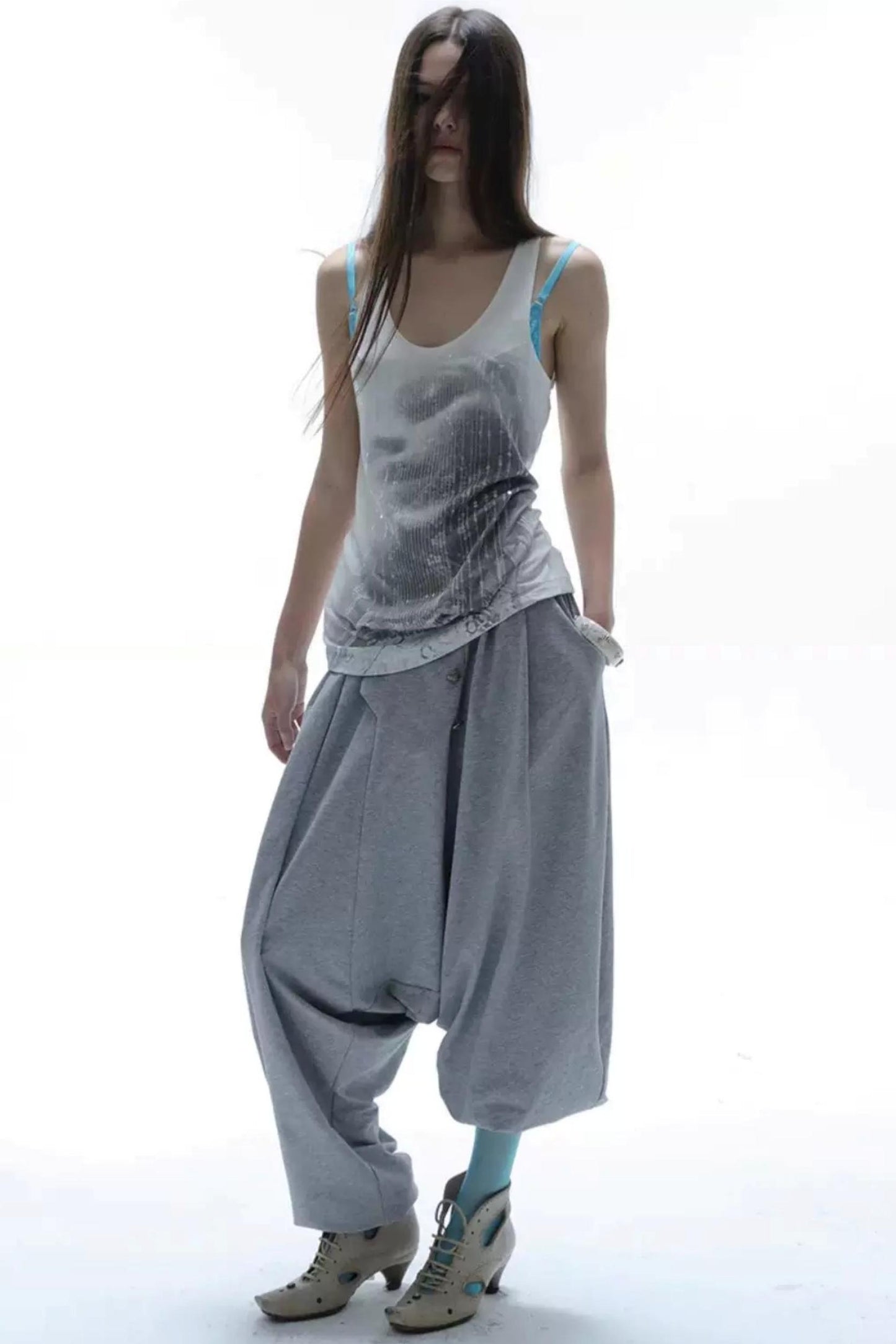 Retro Knit Harem Pants