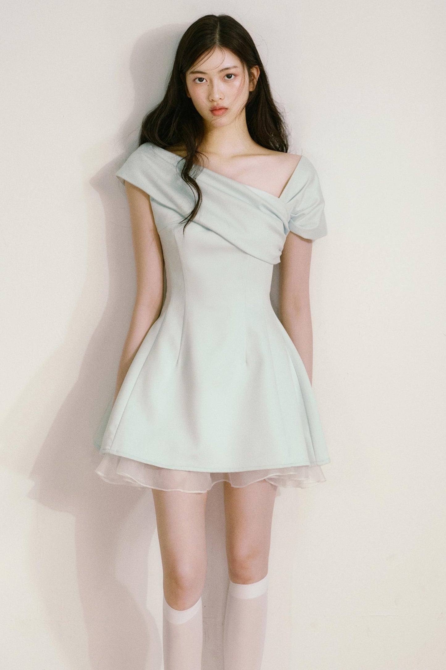 Mint Green One-Shoulder Dress