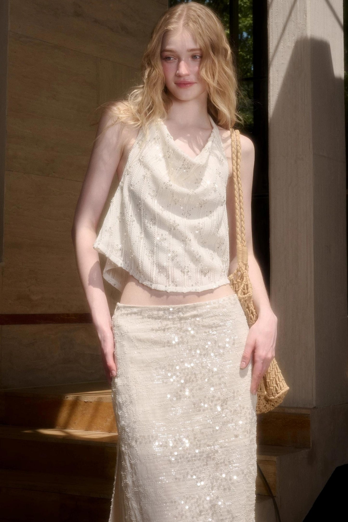 Elegant Starlit Top Skirt Set-Up