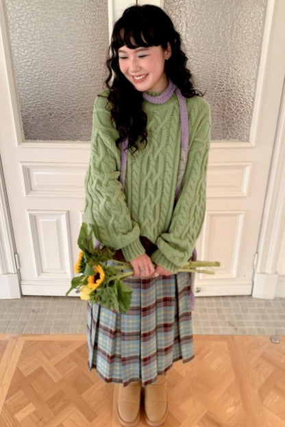 Sheep Wool Cable Knit Sweater