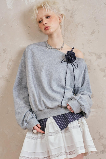 Lässiger Sweatshirt mit langen Ärmeln 