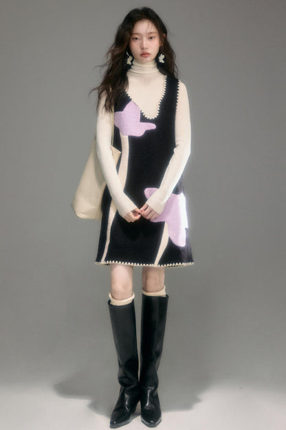 Sweet Iris Circle Wool Vest Dress