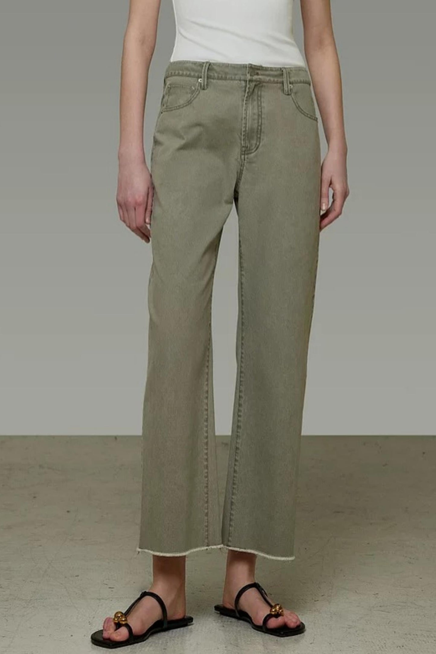 High-Waisted Denim Pants
