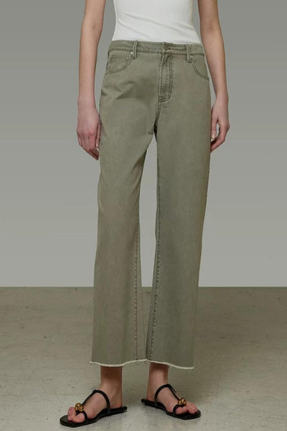 High-Waisted Denim Pants