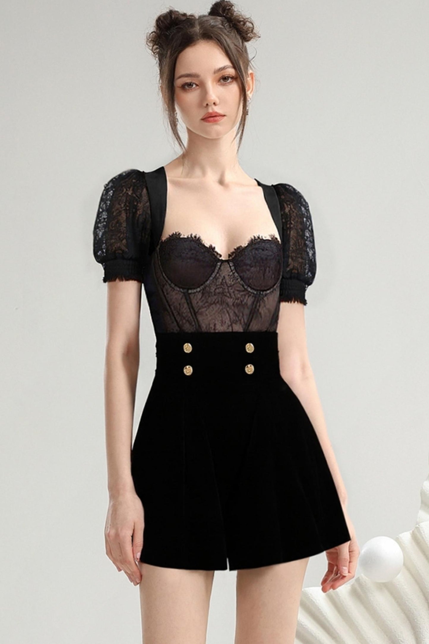 Lace Crop Top & Shorts Set-Up