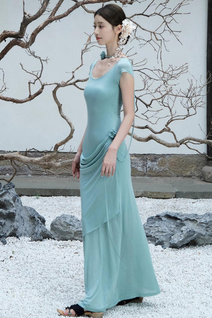 Lime Bloom Knit Dress