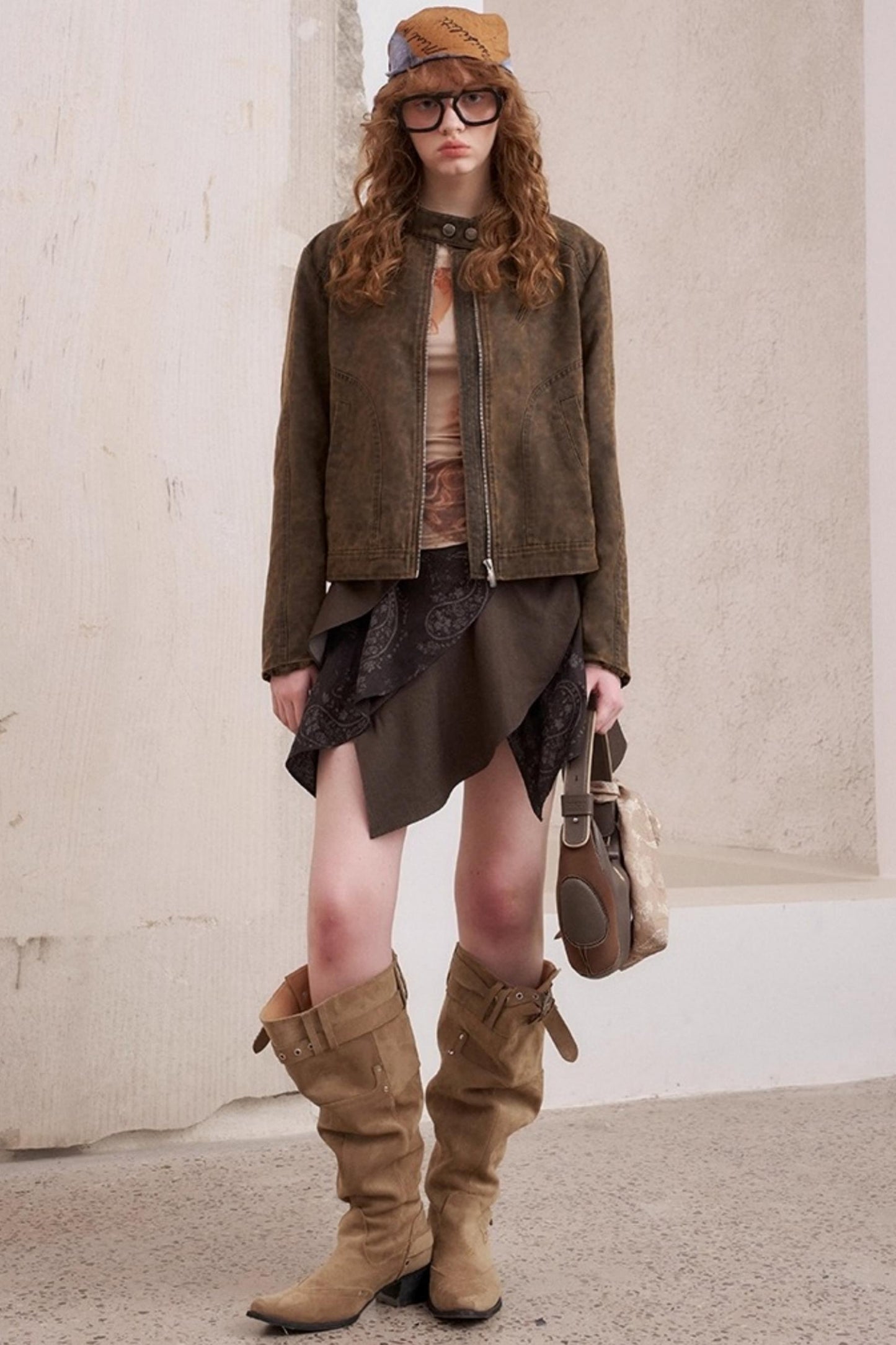 Washed Short Shoulder Jacket