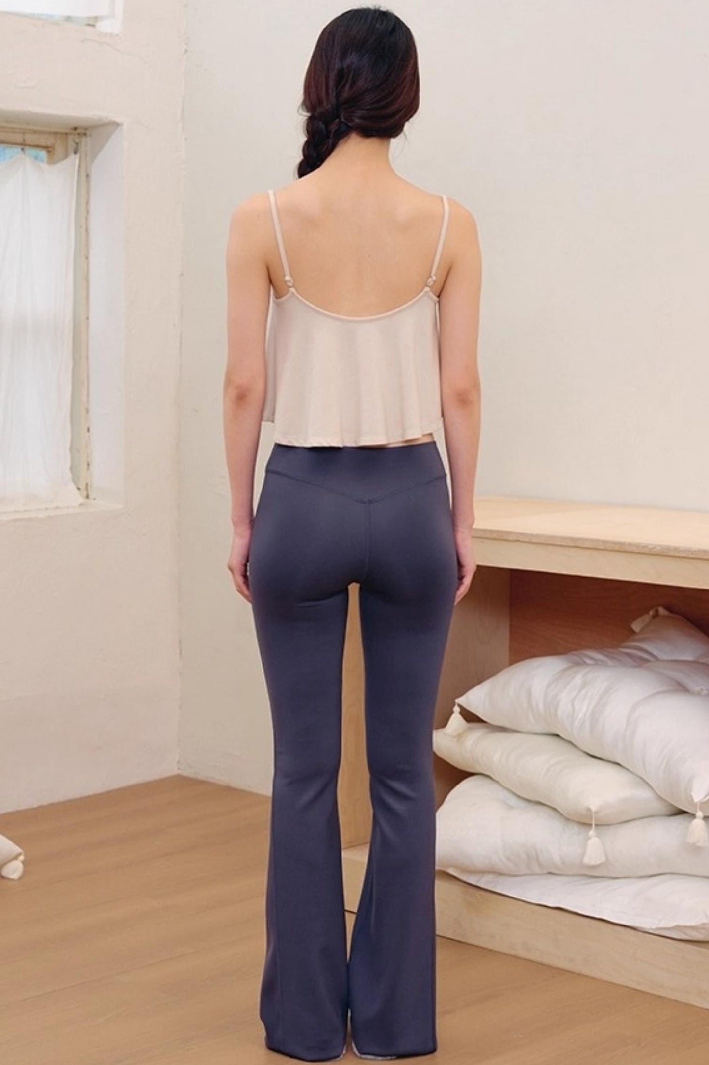 Fashionable High-Waisted Contouring Bootcut Pants