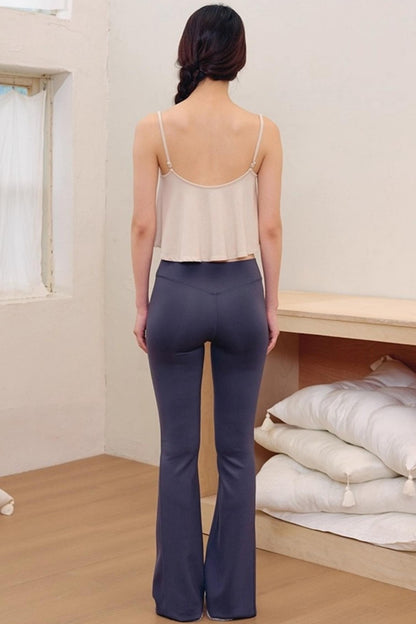 Fashionable High-Waisted Contouring Bootcut Pants