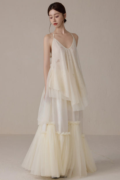 Floral Mesh Tie Neck Camisole