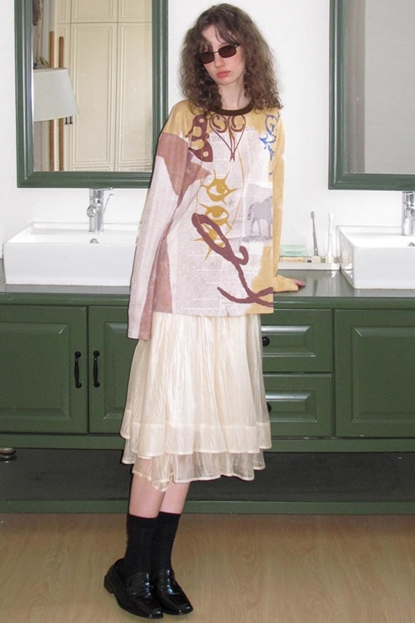 Print Long-Sleeved T-Shirt