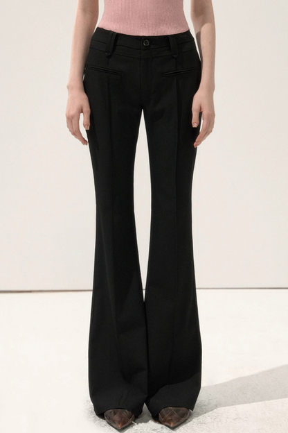 Retro Black Flared Pants