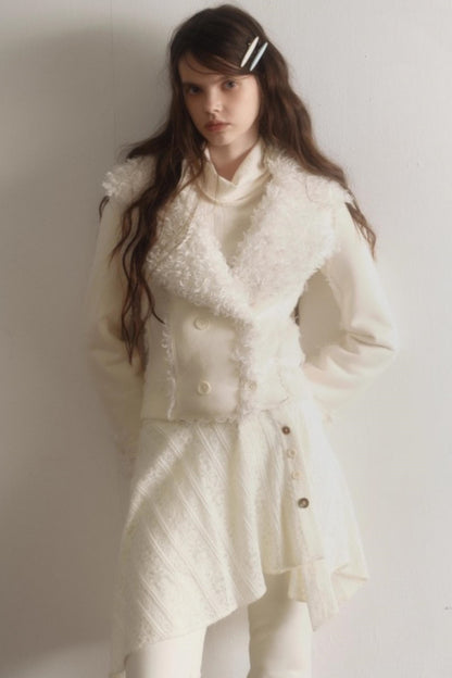 Suede Woolen Fishtail Suit Set-Up