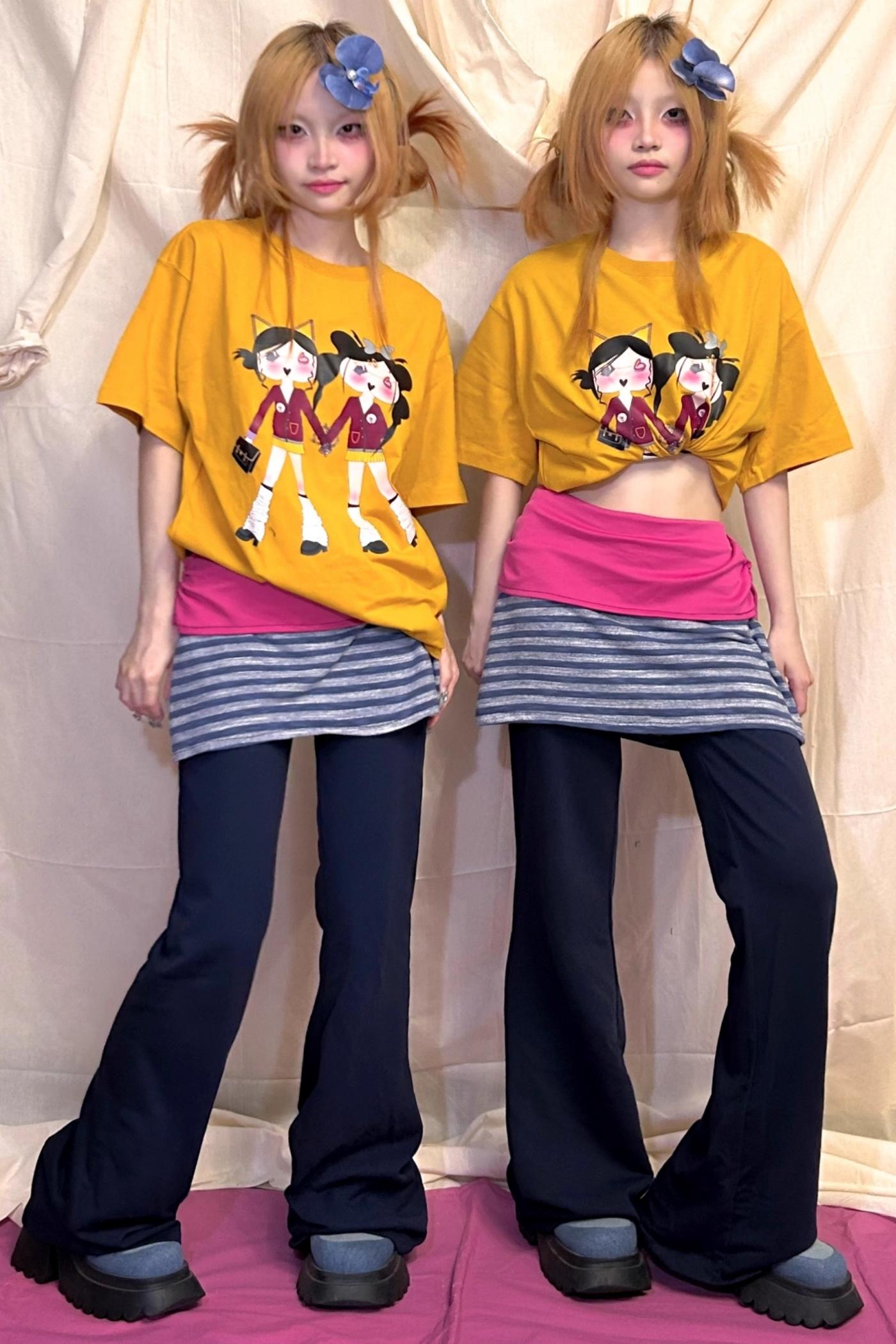 Royal Blue Striped Hakama Trousers