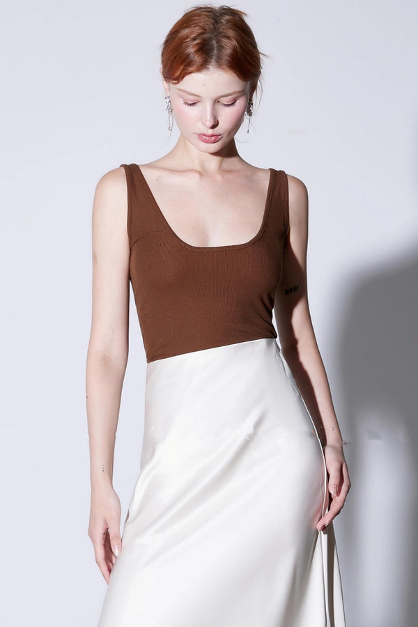 Front and Back High Crater Strip Knit Vest