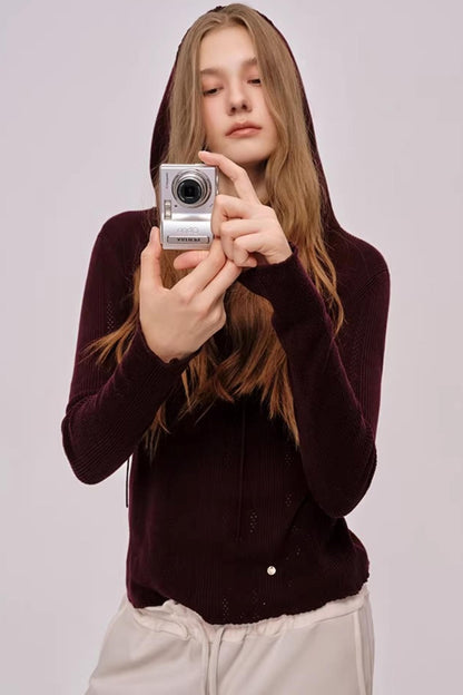 Sheep Wool Silk Hooded Sweater