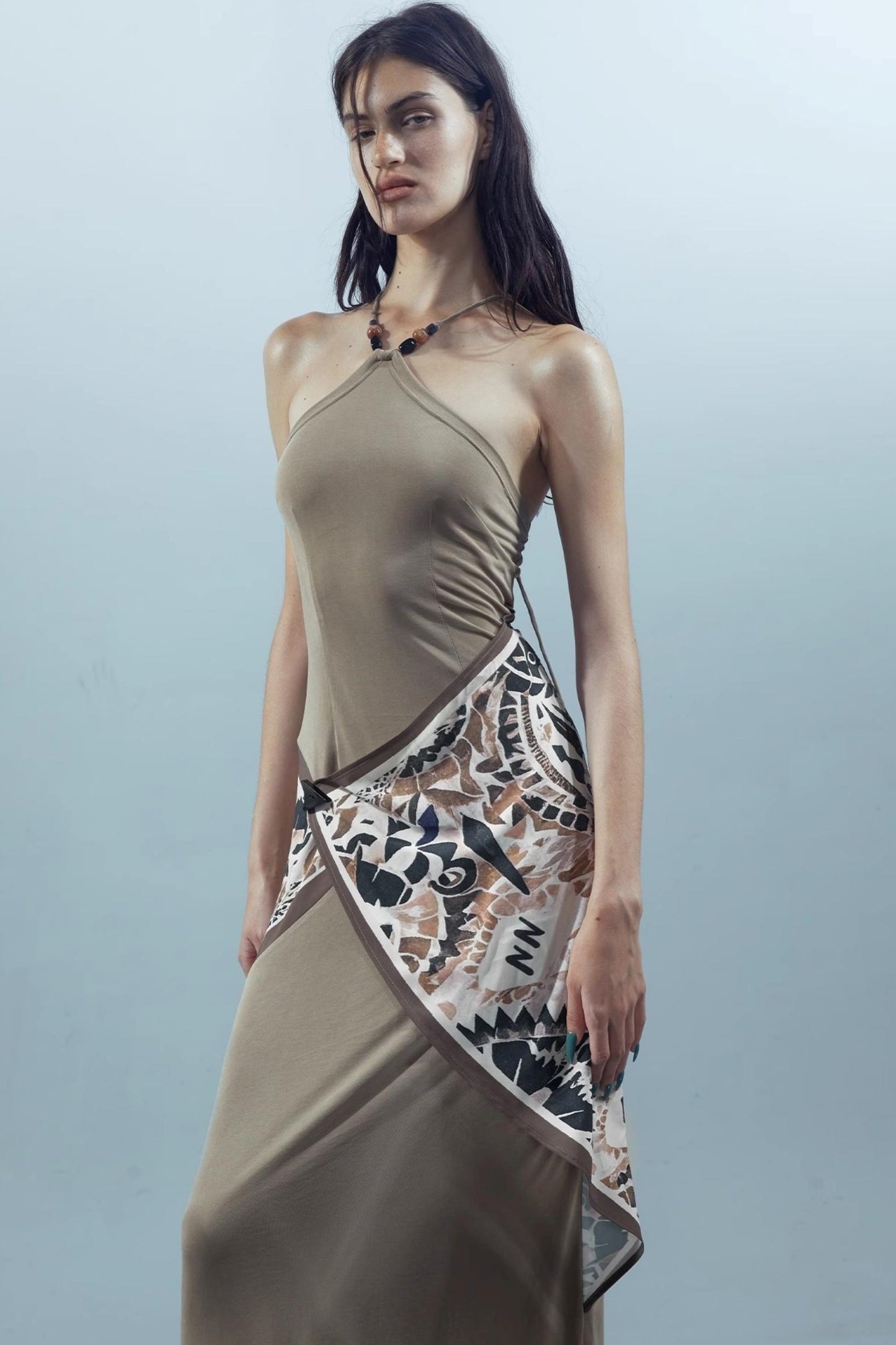 Print Backless Dress