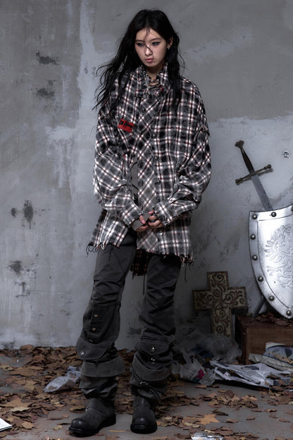 Gray Plaid Punk Shirt