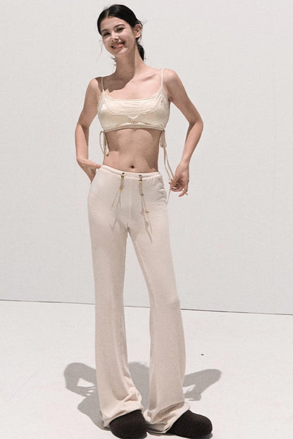 Soft Crew Neck Knitwear Bootcut Trouser Set-Up