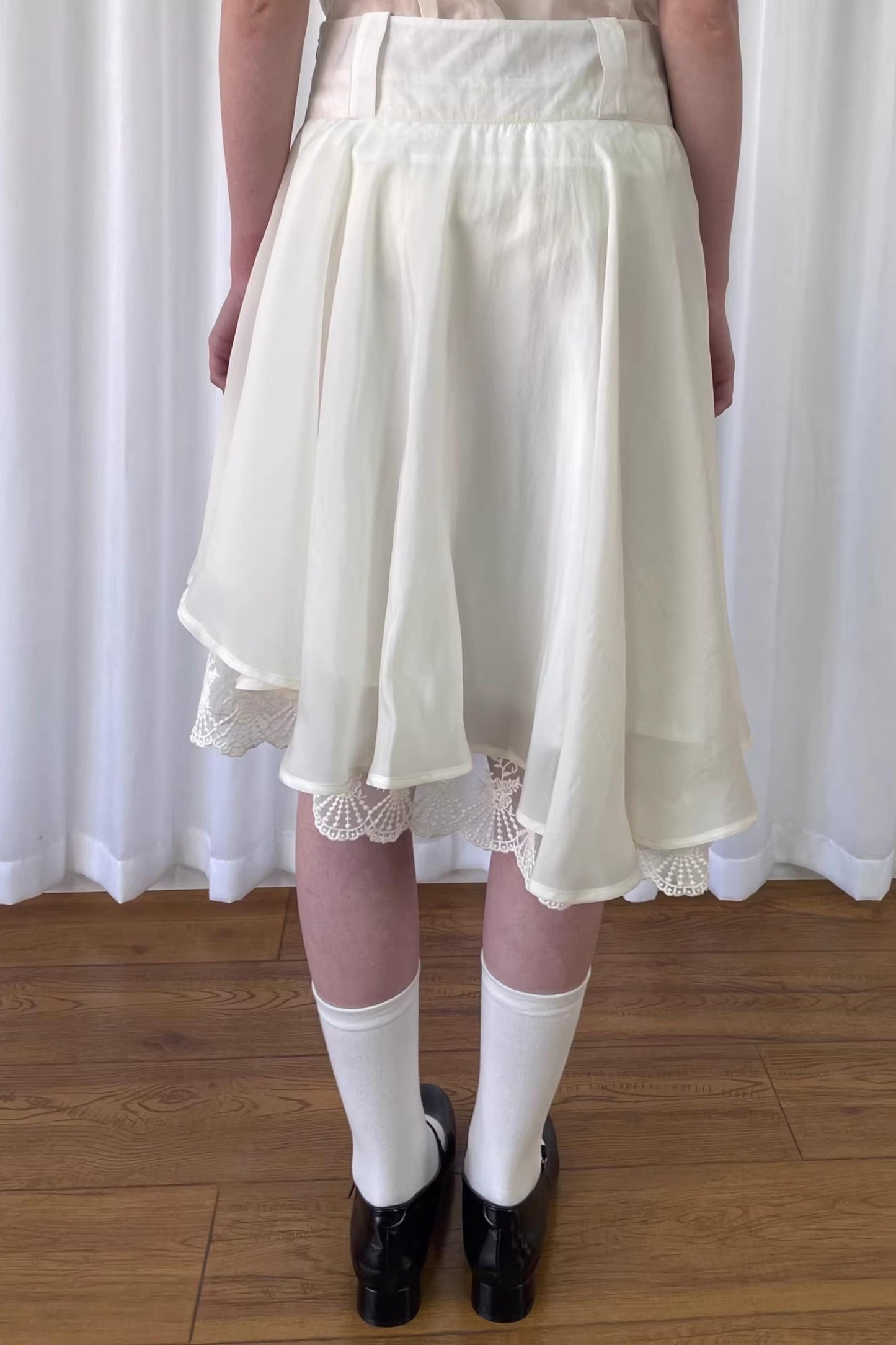 Patchwork Lace Trim Skirt