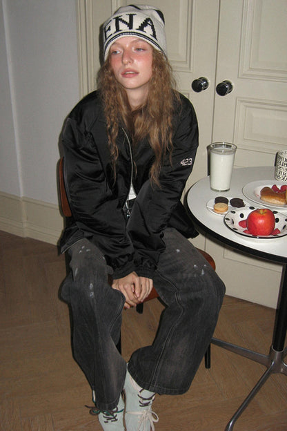 American Retro Distressed Wide-Leg Pants