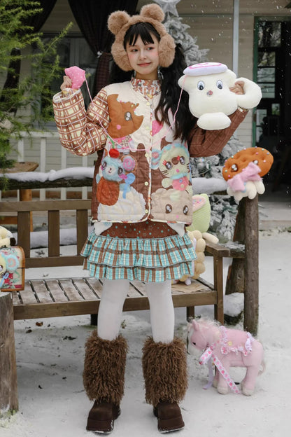 Angel Doll Print Quilted Jacket