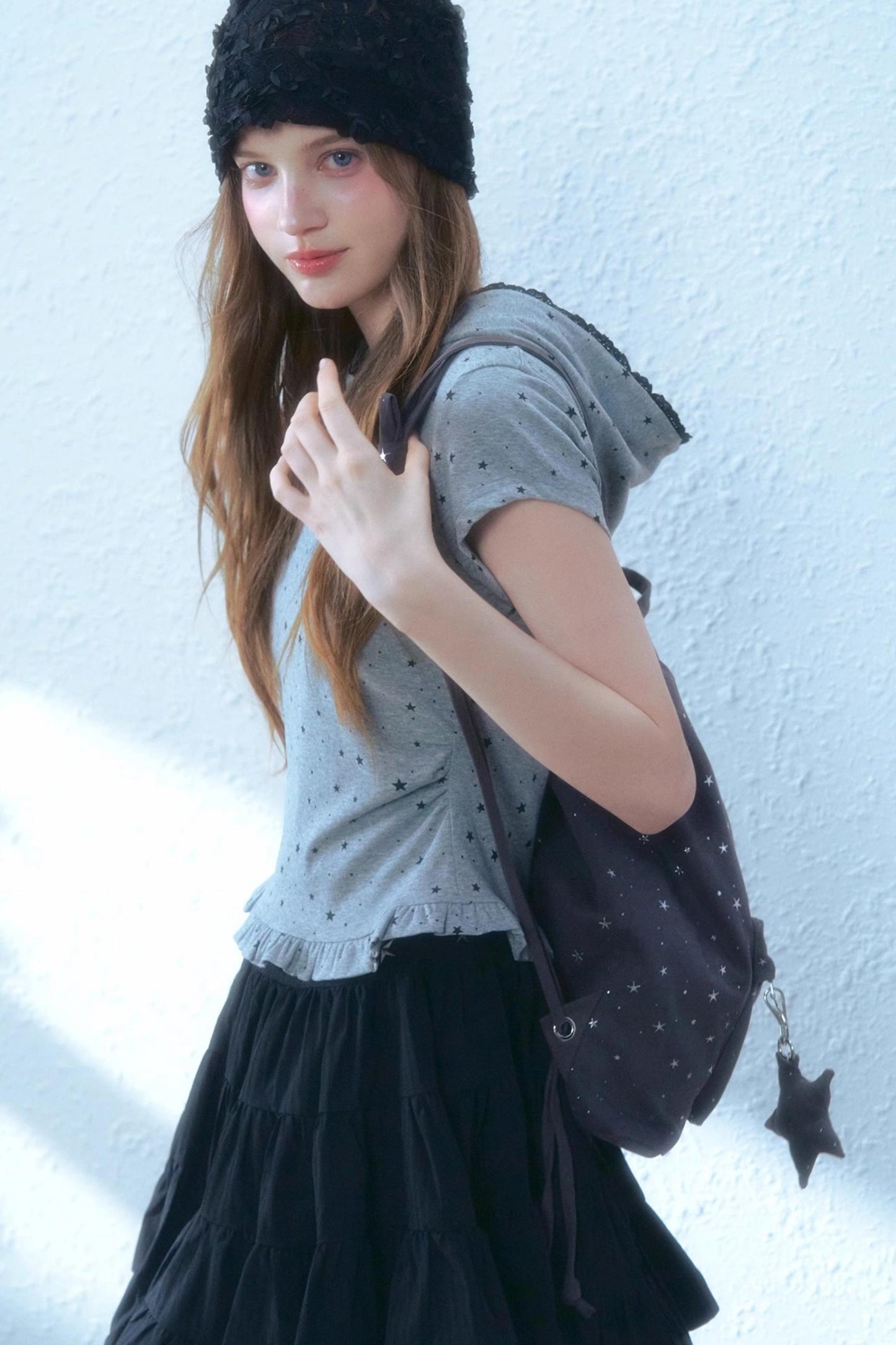 Silver Stars Drawstring Backpack