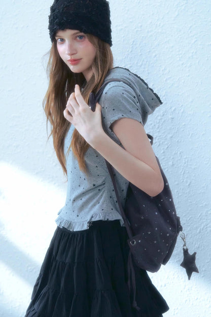 Silver Stars Drawstring Backpack