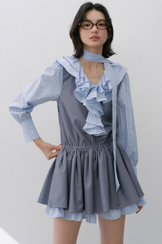 Blue Patchwork Dress