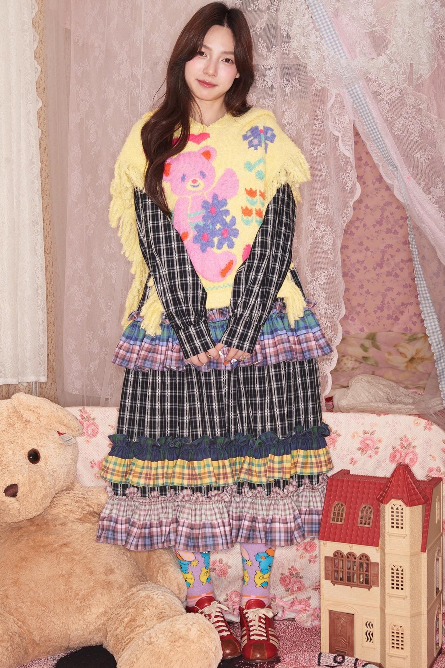 Colorful Lace Patchwork Dress