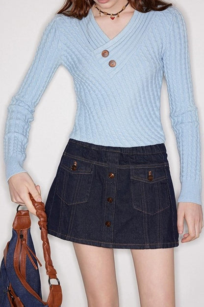 Blue Detachable Denim Jacket Set-Up