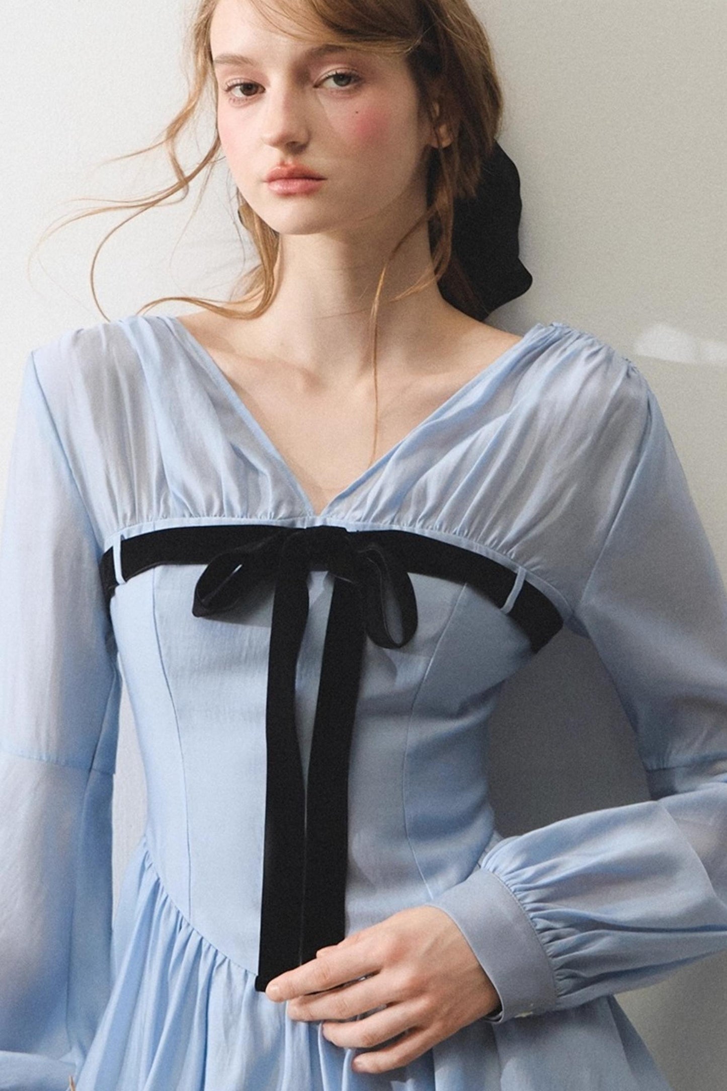 Mint Vintage V-Neck Tencel Dress