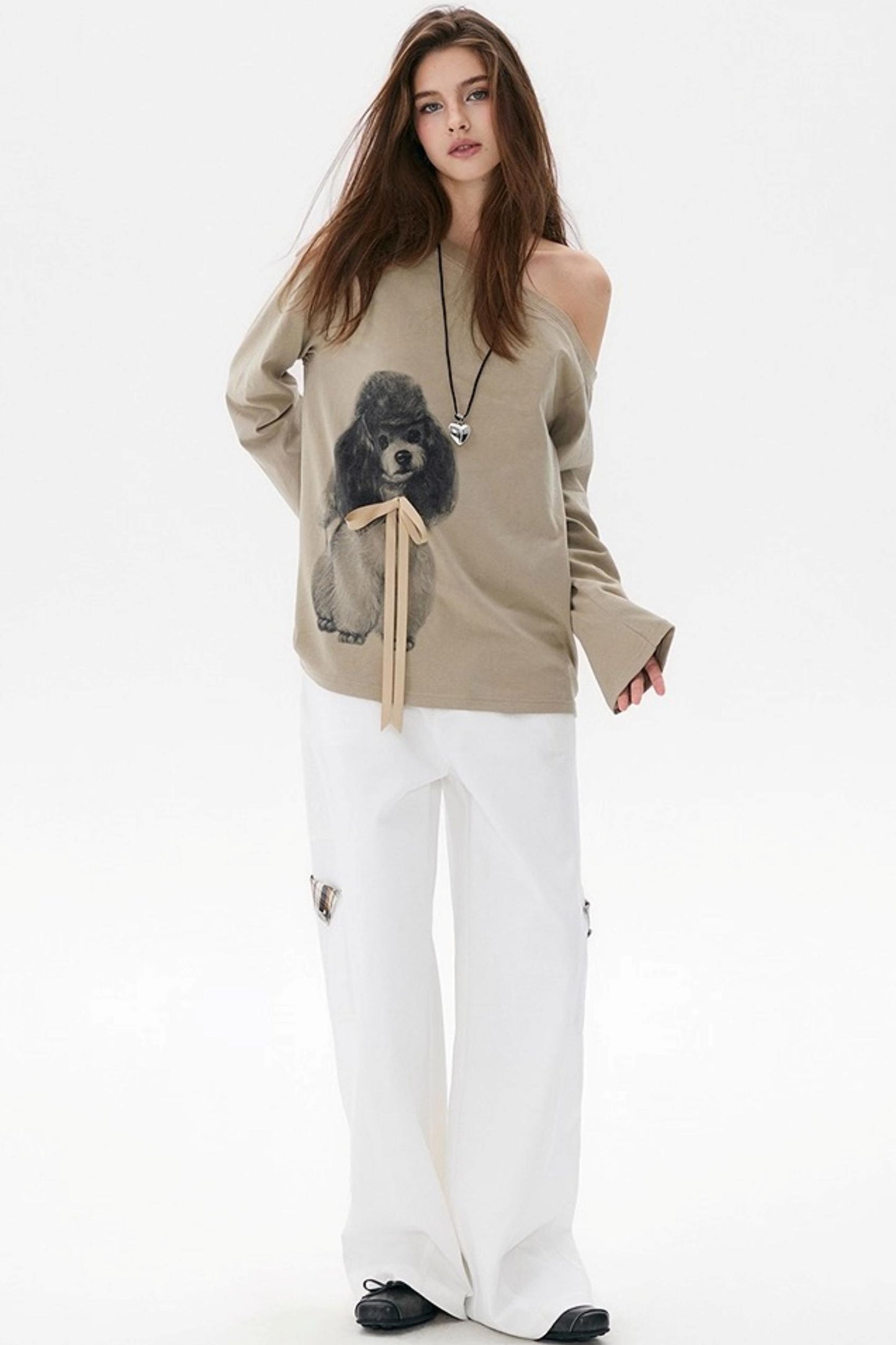 White Plaid Wide-Leg Cargo Pants