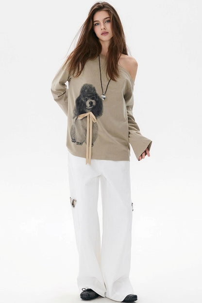 White Plaid Wide-Leg Cargo Pants