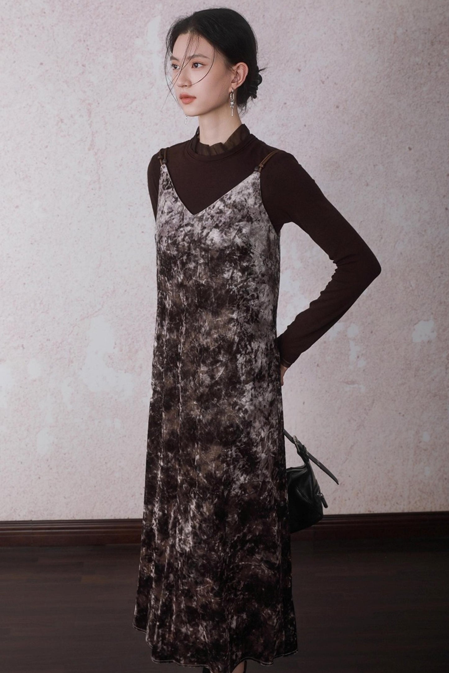 Chestnut Tie-Dye Slip Dress