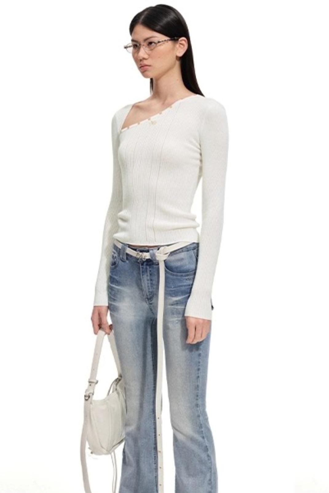 Pit Striped Long Sleeve Top