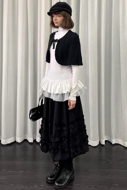 Knit Black Sweater Shawl