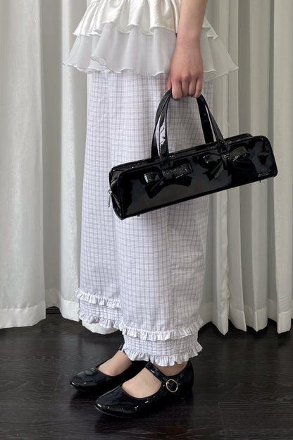 Lace Plaid Loose Fit Pants