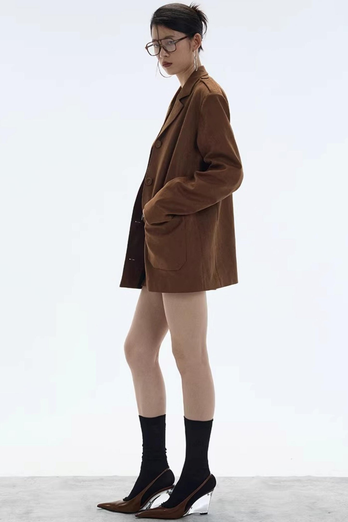 Hazelnut Suede Mini Skirt