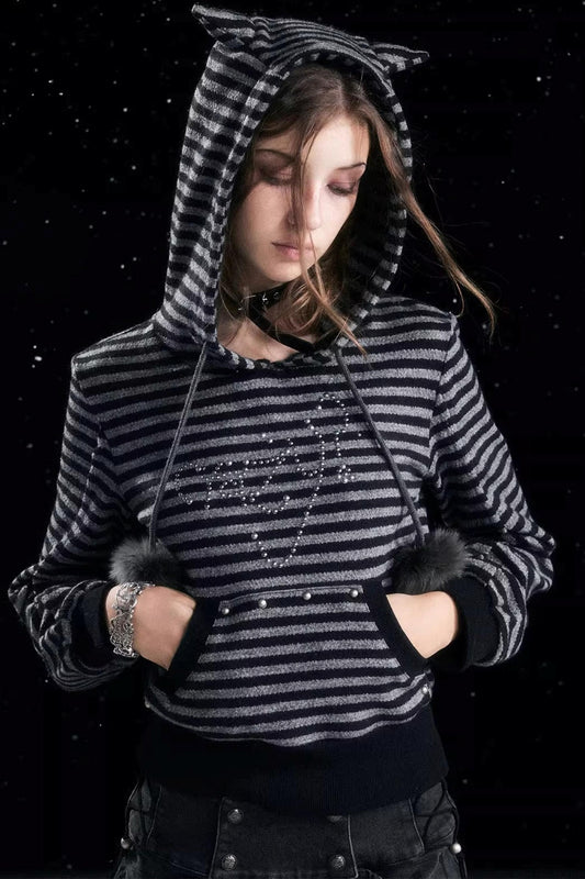 Punk Rivet Hooded Sweatshirt