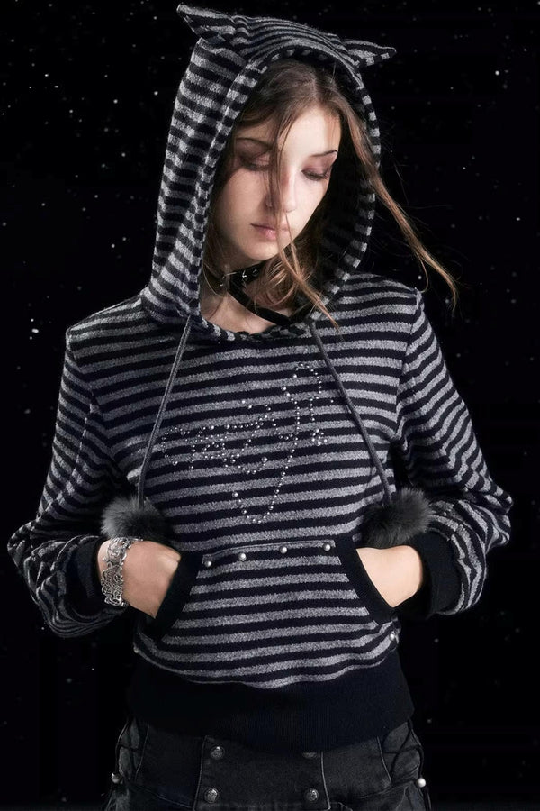 Punk Rivet Hooded Sweatshirt