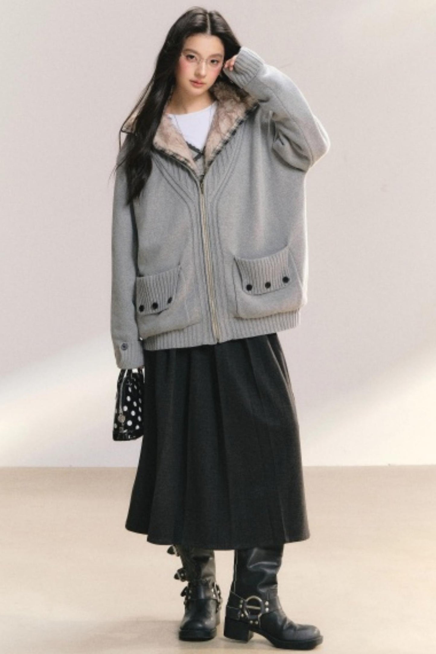 Vintage Woolen A-Line Skirt