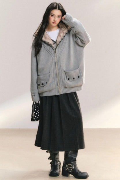 Vintage Woolen A-Line Skirt