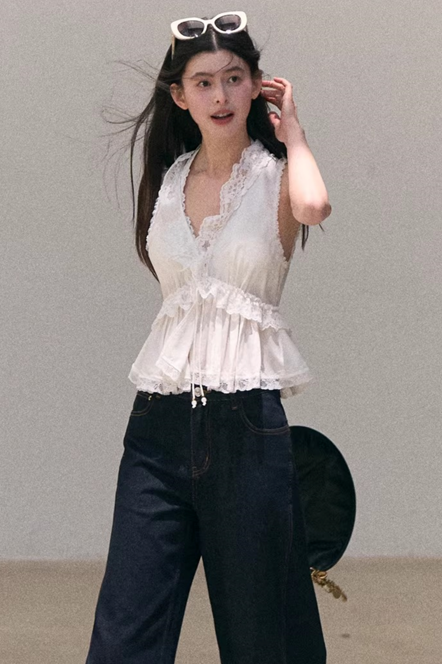 Hidden Petals Silk Lace Top