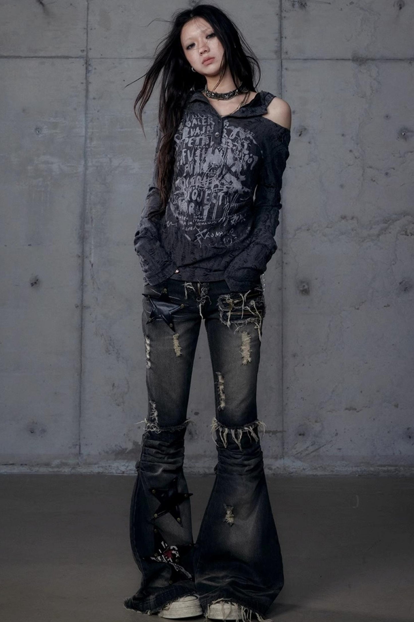 Vintage Punk Hooded Top