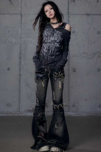 Vintage Punk Hooded Top