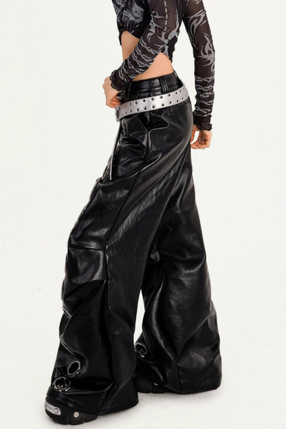 Personality Dark Punk Leather Trousers
