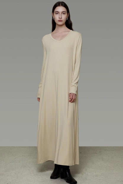 Smooth Wide Neck Straight Dress