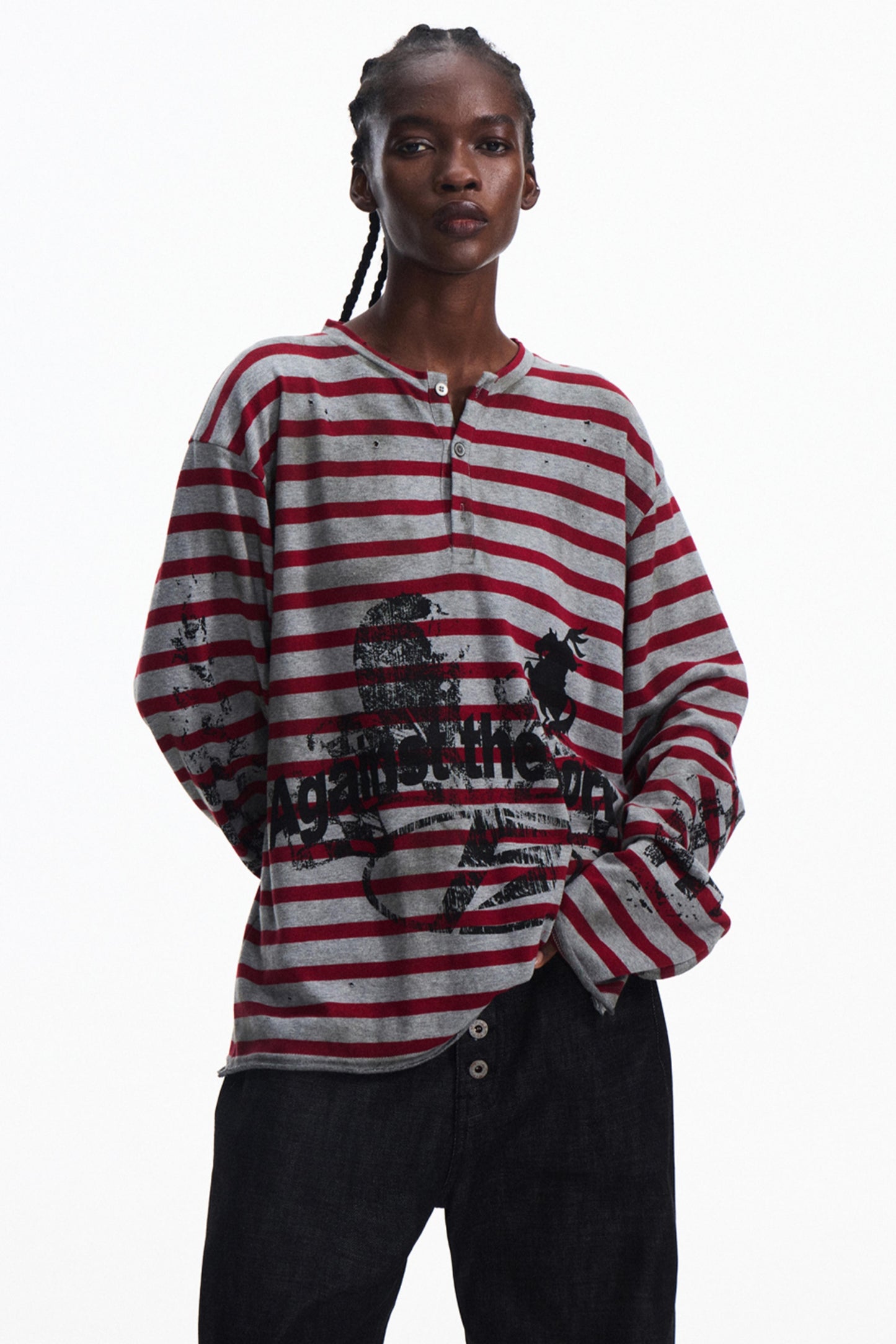 Splashed Ink Stripe Top