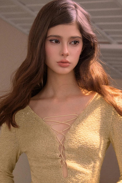 Sequin Scoop Neck Top